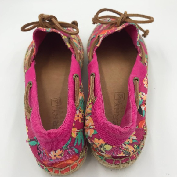 Sperry Top Sider Katama Slip On Flat Espadrille Pink Floral Size 6M - Picture 4 of 12